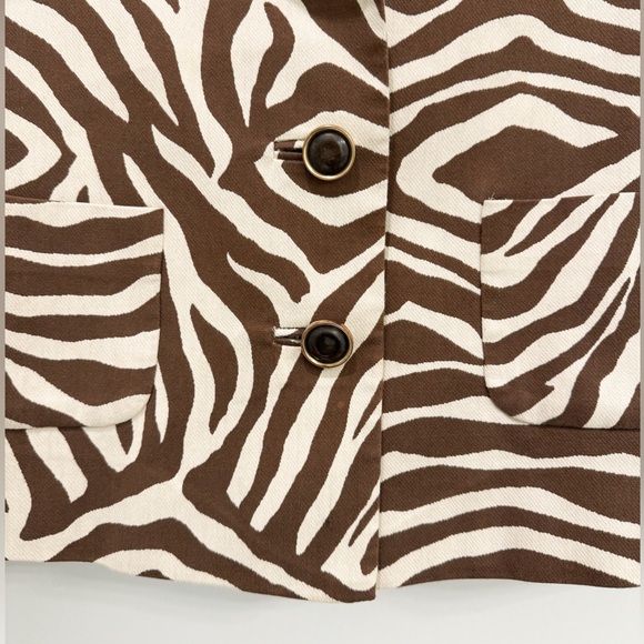 Kate Spade Silk Blend Zebra Print Cropped Jacket. Size 2 - Picture 7 of 9